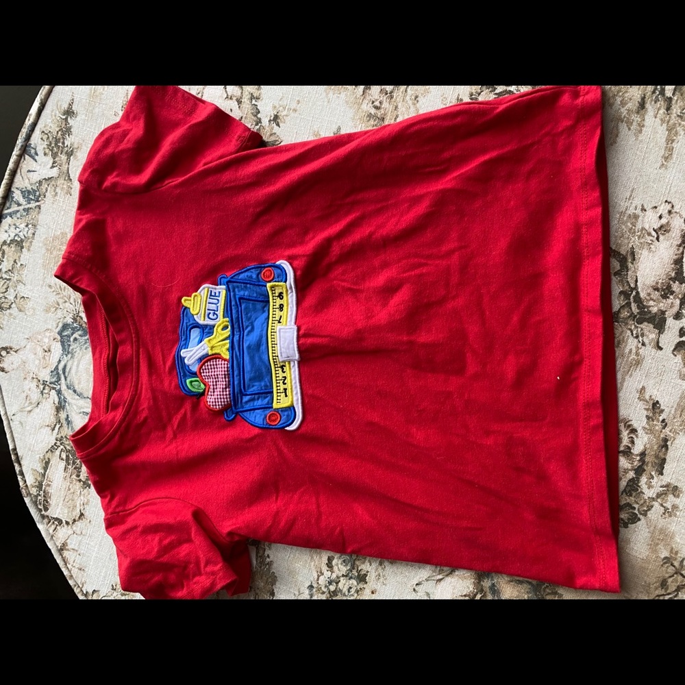 Truck with school supplies applique